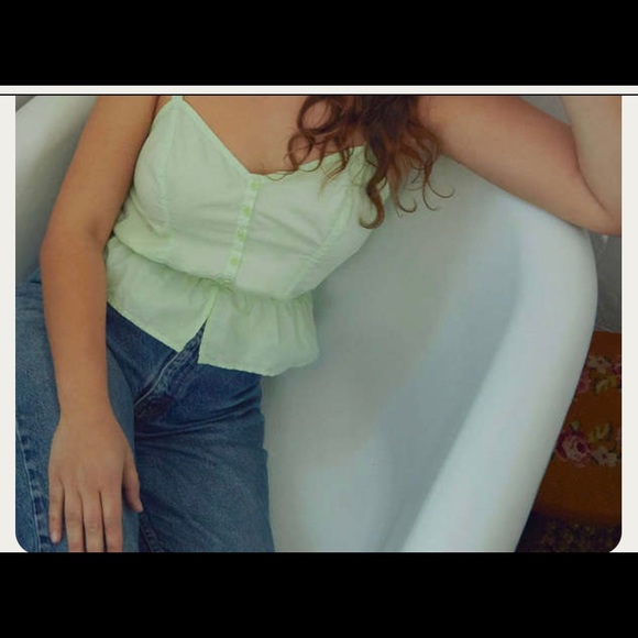 NATION LTD GABRIELLE PEPLUM CAMI - KEY LIME - Picture 7 of 7